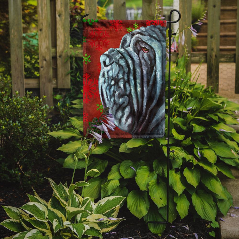 Neapolitan Mastiff Red Snowflakes Holiday Christmas Garden Flag Mailbox Decorative Yard Banner Outside Patio Artwork for Flower Beds, Garden Size, Multicolor