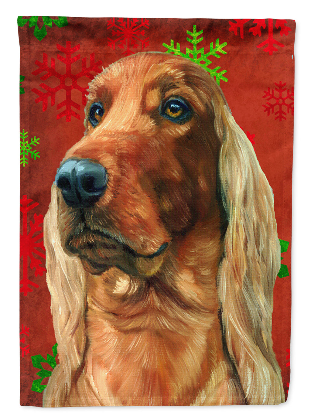 Irish Setter Red Snowflakes Holiday Christmas Garden Flag Mailbox Decorative Yard Banner Outside Patio Artwork for Flower Beds, Garden Size, Multicolor