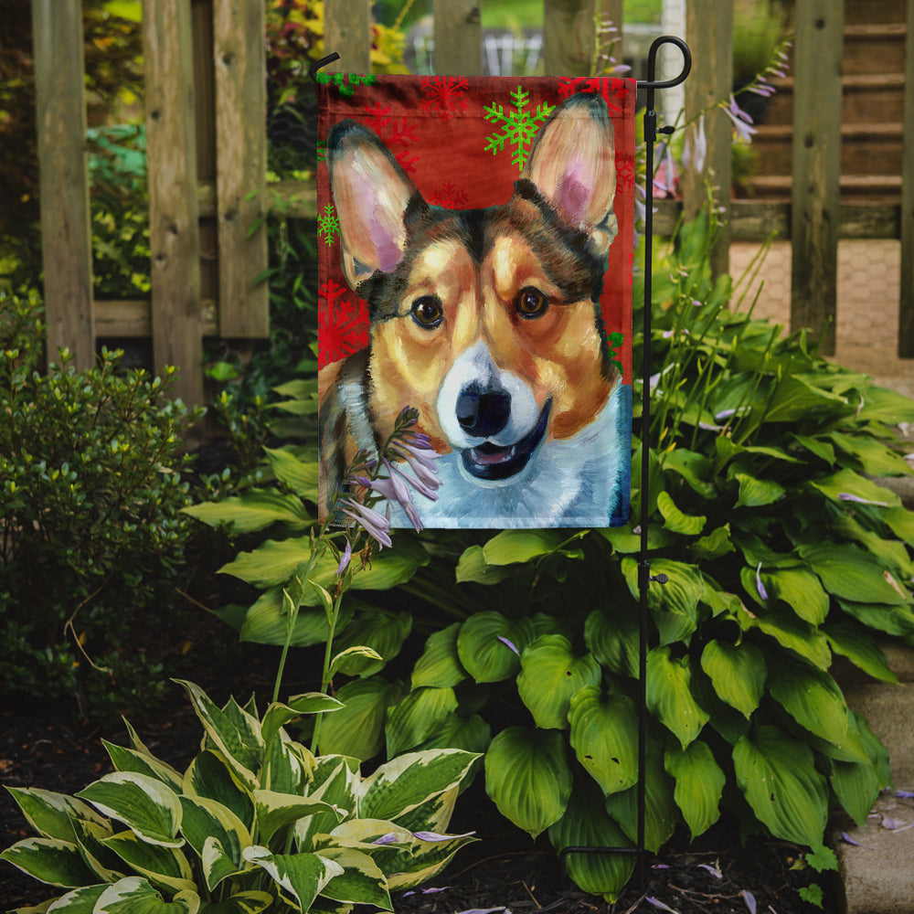 Corgi Red Snowflakes Holiday Christmas Garden Flag Mailbox Decorative Yard Banner Outside Patio Artwork for Flower Beds, Garden Size, Multicolor