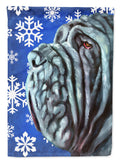 Neapolitan Mastiff Winter Snowflakes Holiday Garden Flag Mailbox Decorative Yard Banner Outside Patio Artwork for Flower Beds, Garden Size, Multicolor