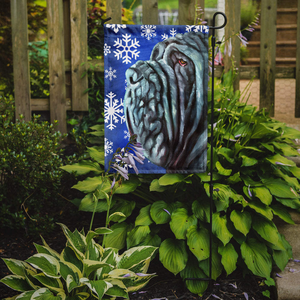 Neapolitan Mastiff Winter Snowflakes Holiday Garden Flag Mailbox Decorative Yard Banner Outside Patio Artwork for Flower Beds, Garden Size, Multicolor