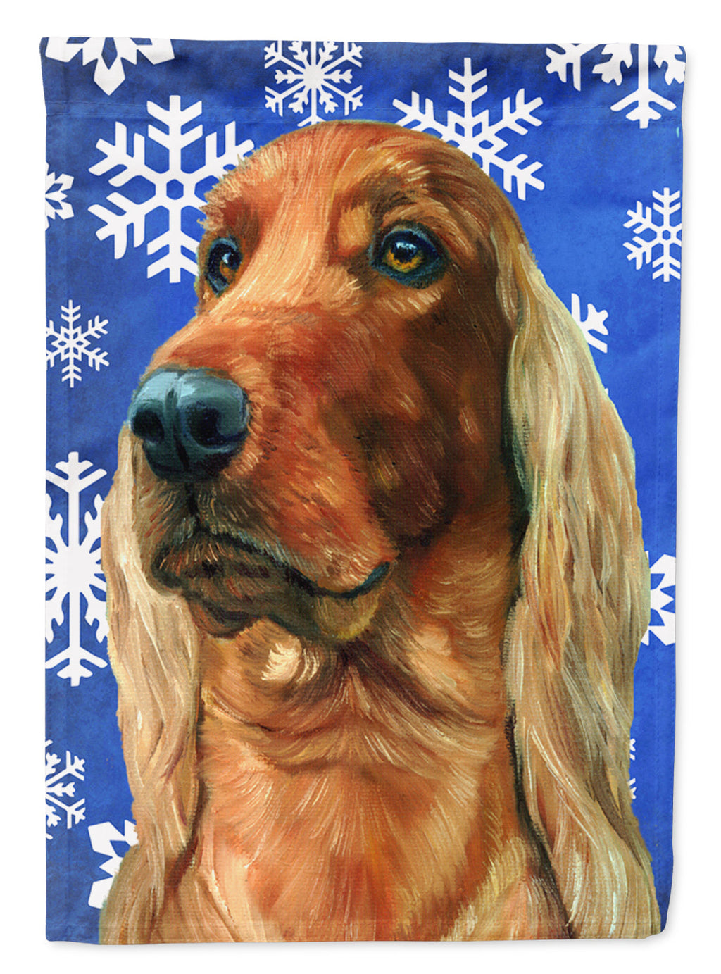 Irish Setter Winter Snowflakes Holiday Garden Flag Mailbox Decorative Yard Banner Outside Patio Artwork for Flower Beds, Garden Size, Multicolor