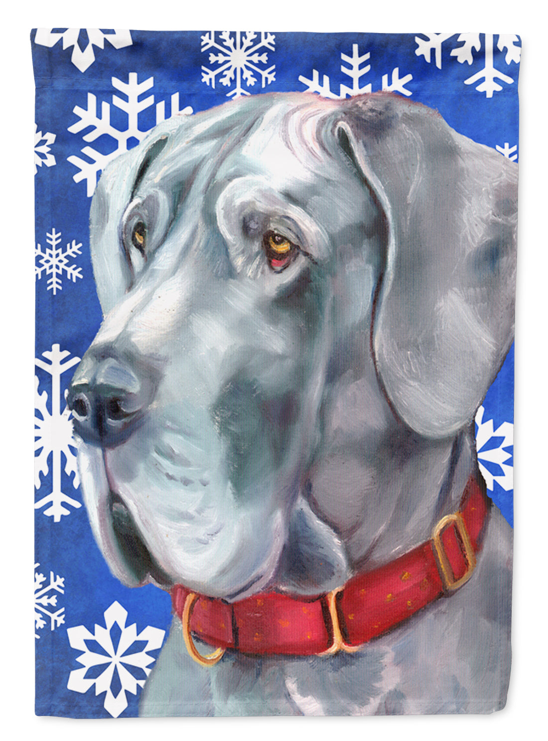 Great Dane Winter Snowflakes Holiday Garden Flag Mailbox Decorative Yard Banner Outside Patio Artwork for Flower Beds, Garden Size, Multicolor