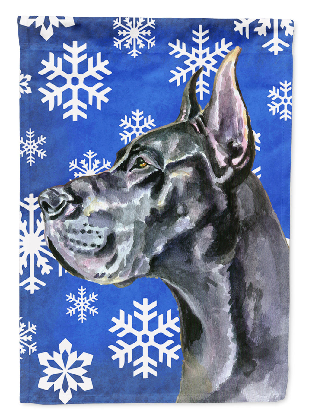 Black Great Dane Winter Snowflakes Holiday Garden Flag Mailbox Decorative Yard Banner Outside Patio Artwork for Flower Beds, Garden Size, Multicolor