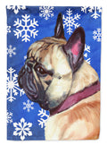 French Bulldog Frenchie Winter Snowflakes Holiday Garden Flag Mailbox Decorative Yard Banner Outside Patio Artwork for Flower Beds, Garden Size, Multicolor
