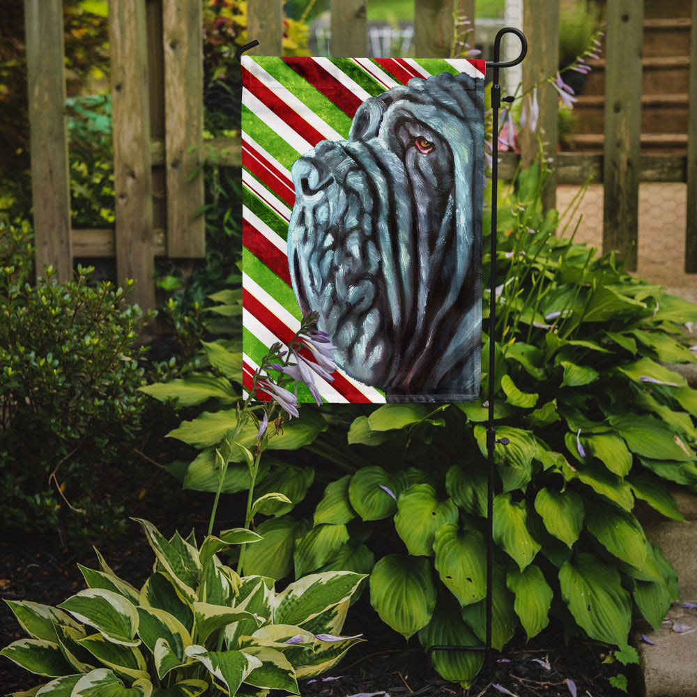 Neapolitan Mastiff Candy Cane Holiday Christmas Garden Flag Mailbox Decorative Yard Banner Outside Patio Artwork for Flower Beds, Garden Size, Multicolor