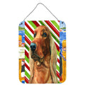 Irish Setter Candy Cane Holiday Christmas Wall or Door Hanging Prints Aluminum Metal Sign Kitchen Wall Bar Bathroom Plaque Home Decor Front Door Plaque, 12x16, Multicolor