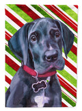 Black Great Dane Puppy Candy Cane Holiday Christmas Garden Flag Mailbox Decorative Yard Banner Outside Patio Artwork for Flower Beds, Garden Size, Multicolor