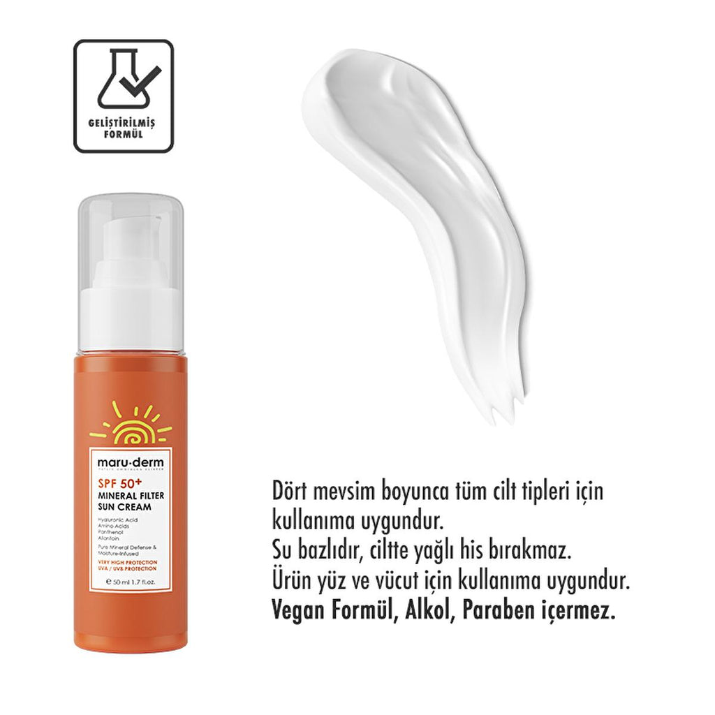 Maruderm SPF 50 Mineral Sunscreen: Broad Spectrum Protection for Sensitive & Pregnancy Skin | Non-Whitening Zinc Oxide Formula