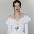Abalone Teardrop Pendant Long Necklace