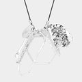 Hammered Metal Multi Pendant Long Necklace