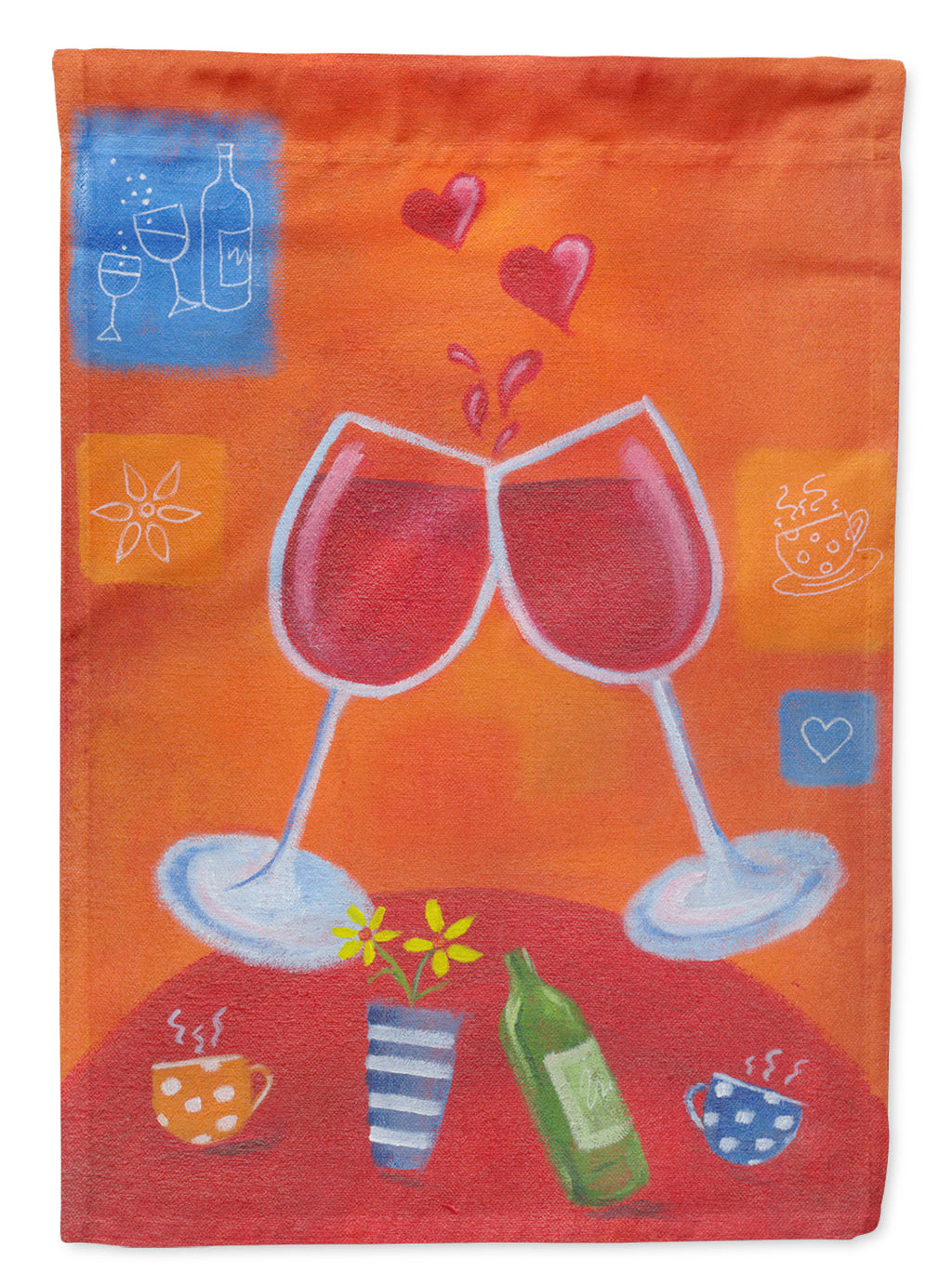 Wine Toast Cheers by Sarah Latham Garden Flag Mailbox Decorative Yard Banner Outside Patio Artwork for Flower Beds, Garden Size, Multicolor