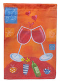 Wine Toast Cheers by Sarah Latham Garden Flag Mailbox Decorative Yard Banner Outside Patio Artwork for Flower Beds, Garden Size, Multicolor