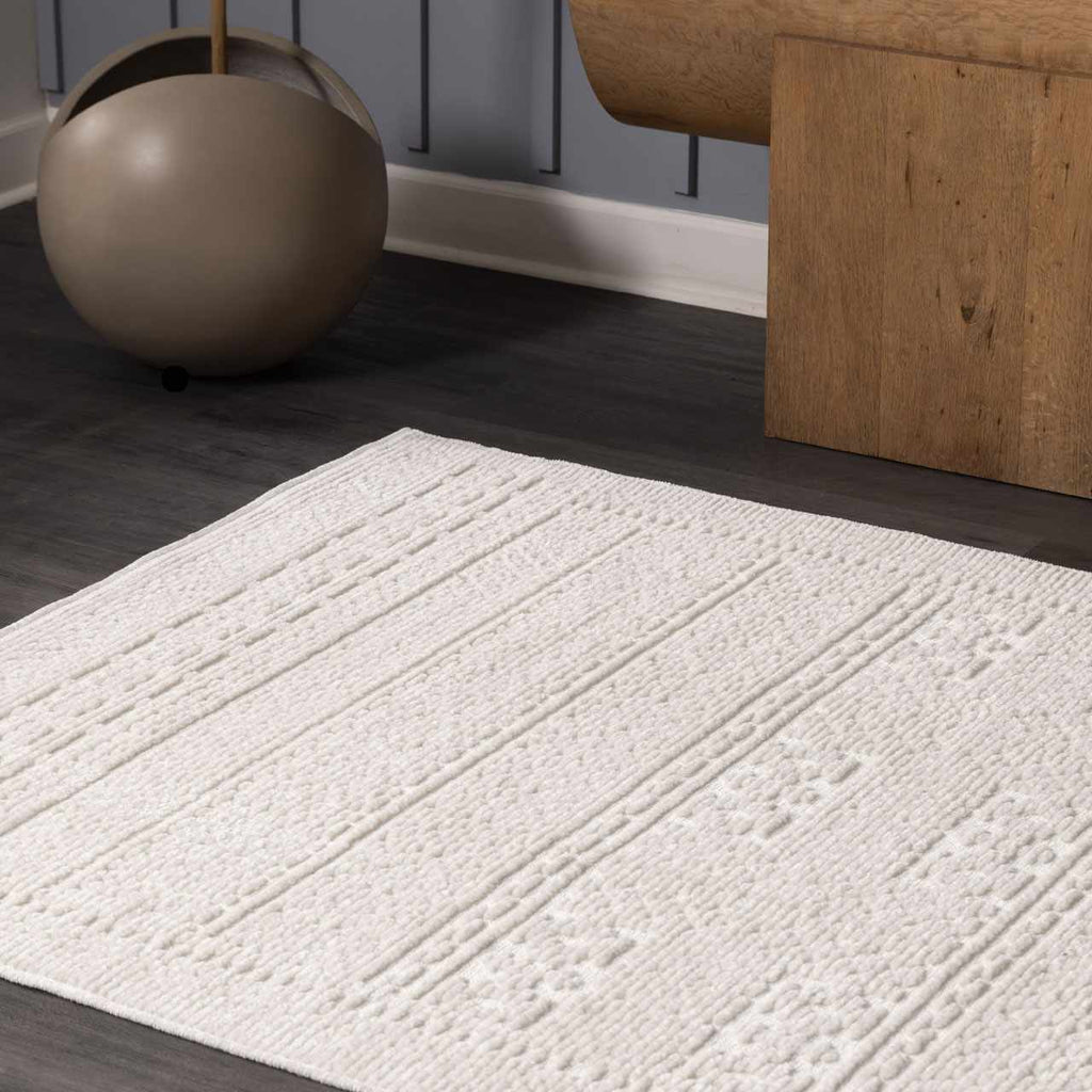 Bahar Cream Washable Area Rug