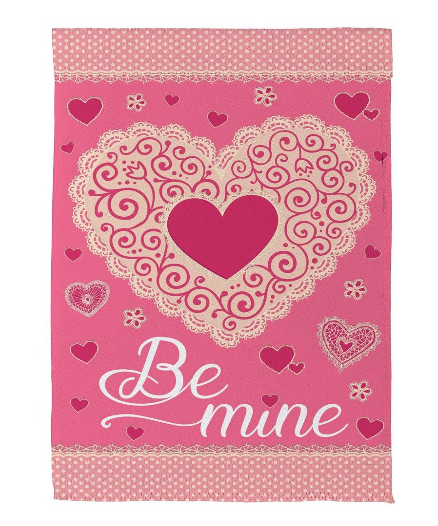 Laced Heart Be Mine 2 Sided Garden Flag