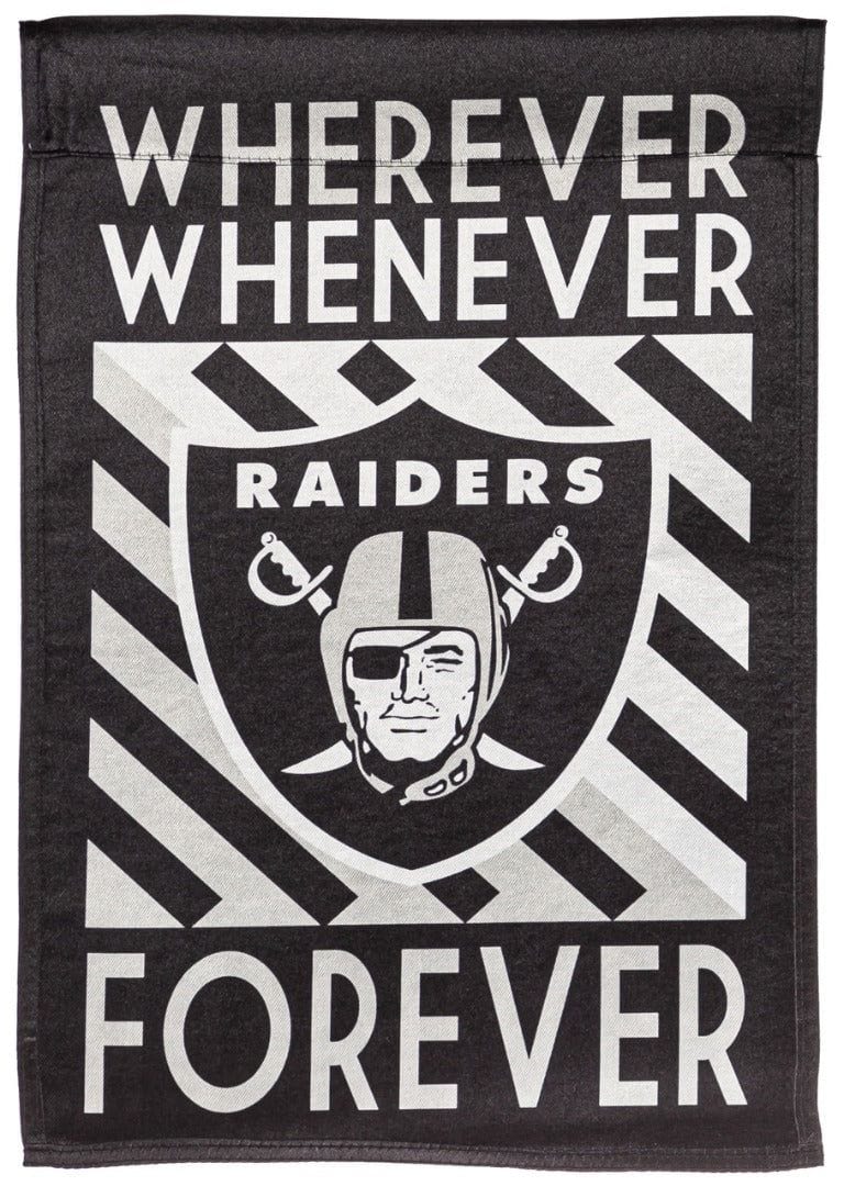 Las Vegas Raiders Garden Flag 2 Sided Wherever Whenever Forever