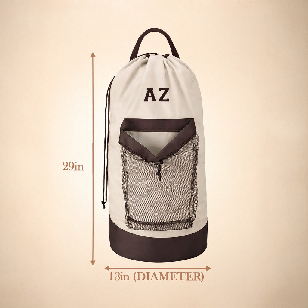 Personalized Black Laundry Bag – Embroidered Name