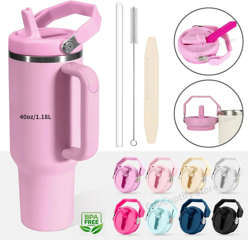 Leakproof Flip Straw With Brush & Removal Tool.