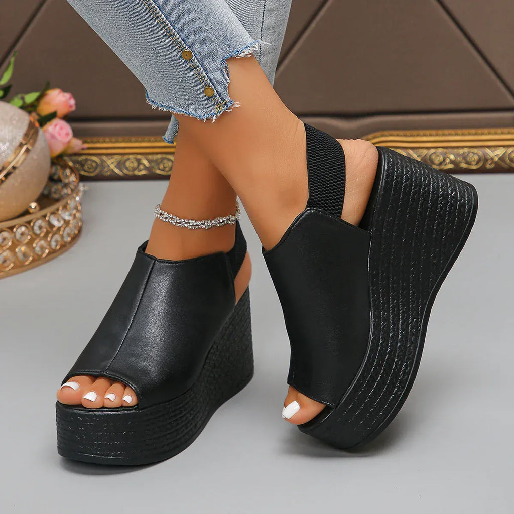 Leather Wedge Sandals
