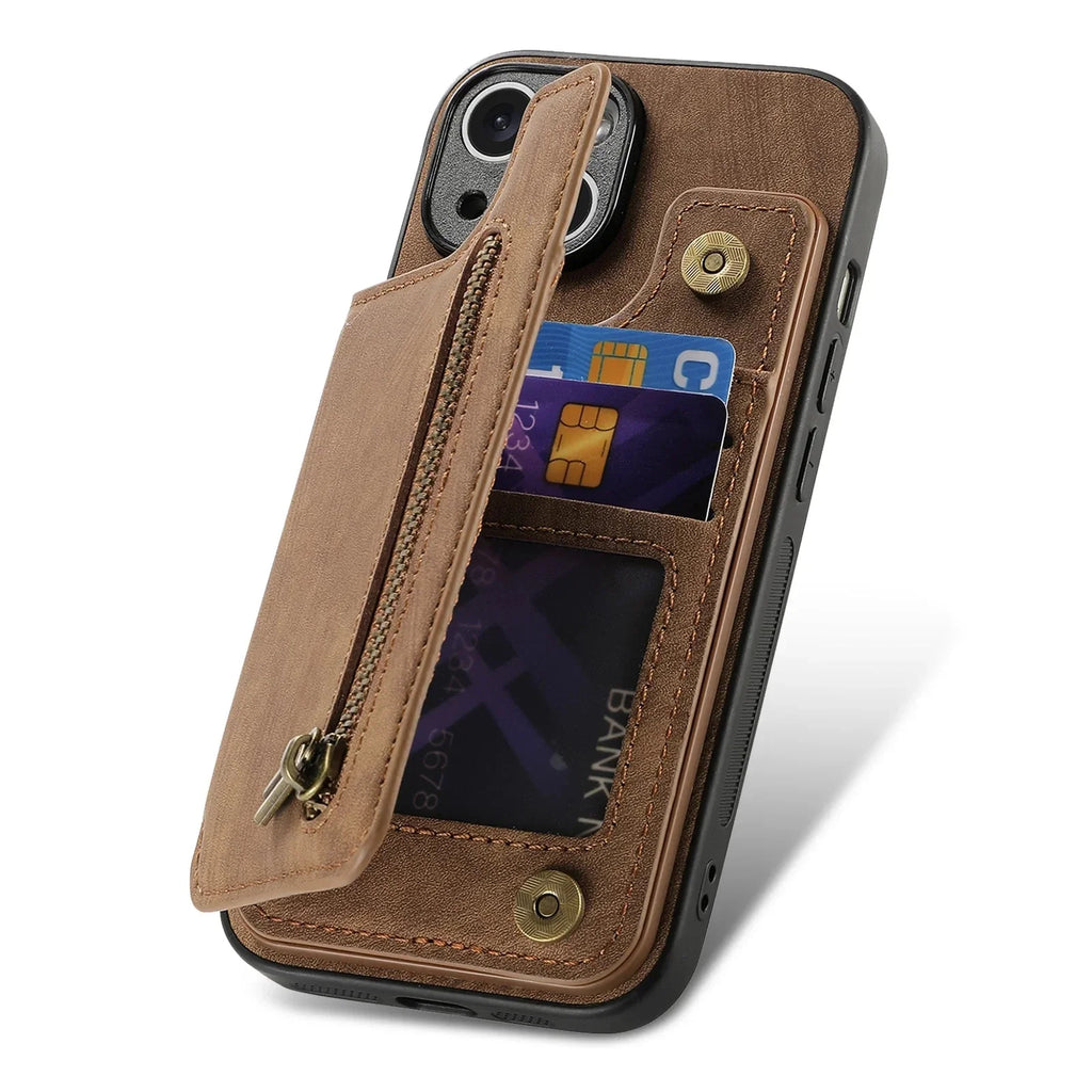 Leather wallet Case For iPhone