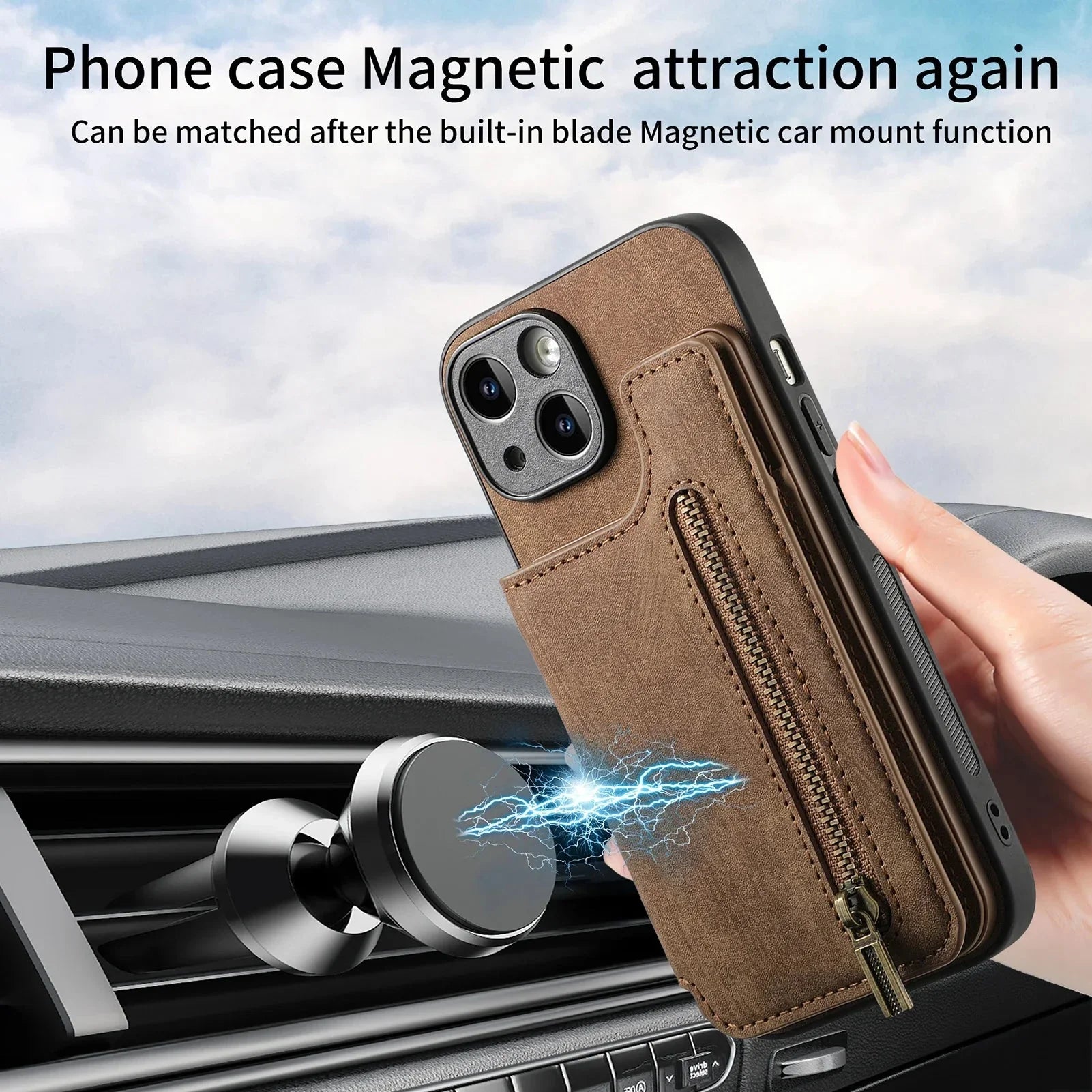 Leather wallet Case For iPhone