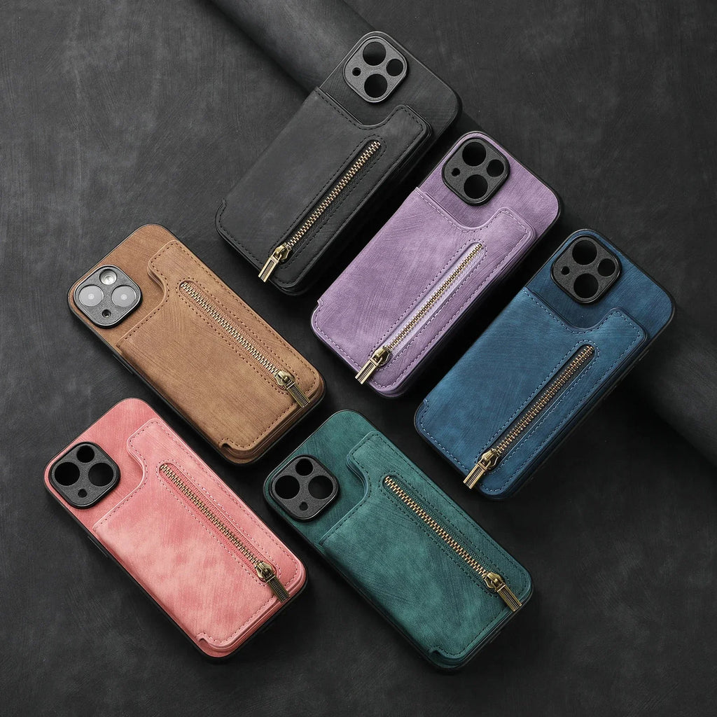 Leather wallet Case For iPhone