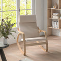 Stable Wooden Frame Leisure Rocking Chair with Removable Upholstered Cushion