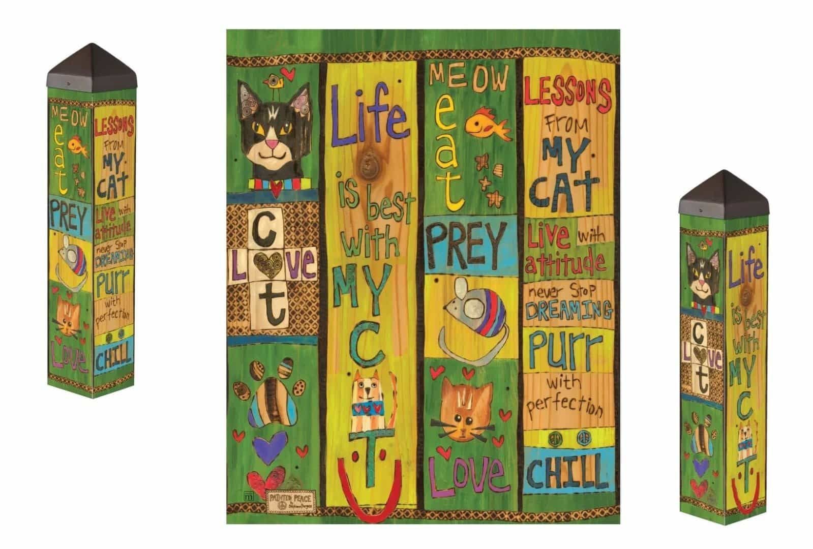 Lessons From My Cat Art Pole 20 Inches Tall
