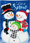 Let It Snow Family Garden Flag 2 Sided Decorative Winter