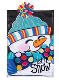 Let It Snow-Man 2 Sided Garden Flag