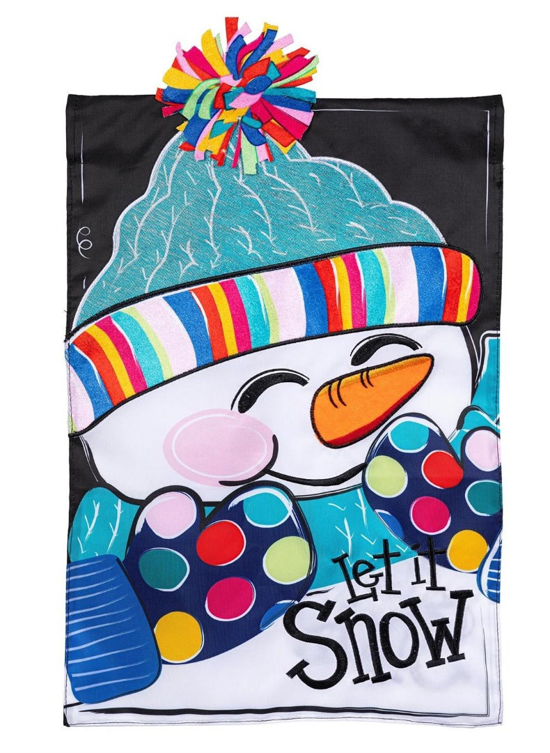 Let It Snow-Man 2 Sided Garden Flag