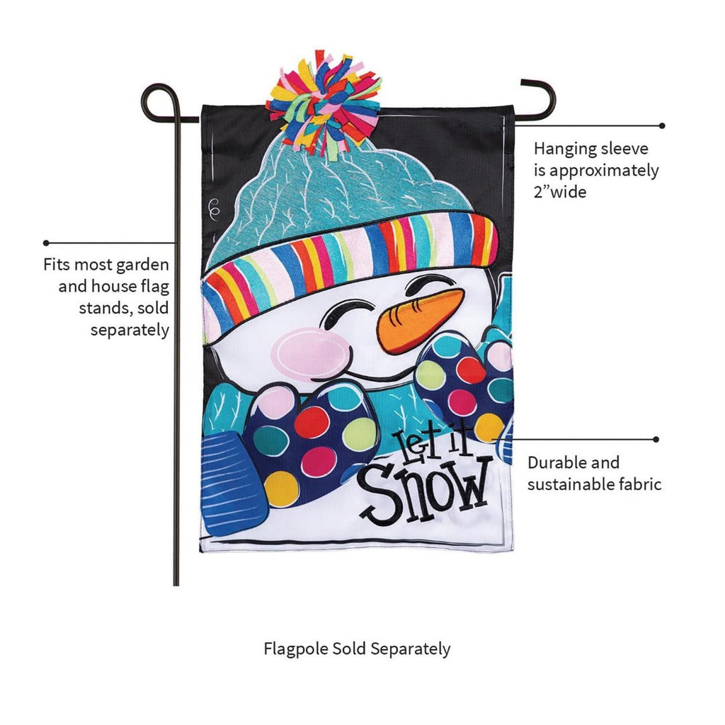 Let It Snow-Man 2 Sided Garden Flag