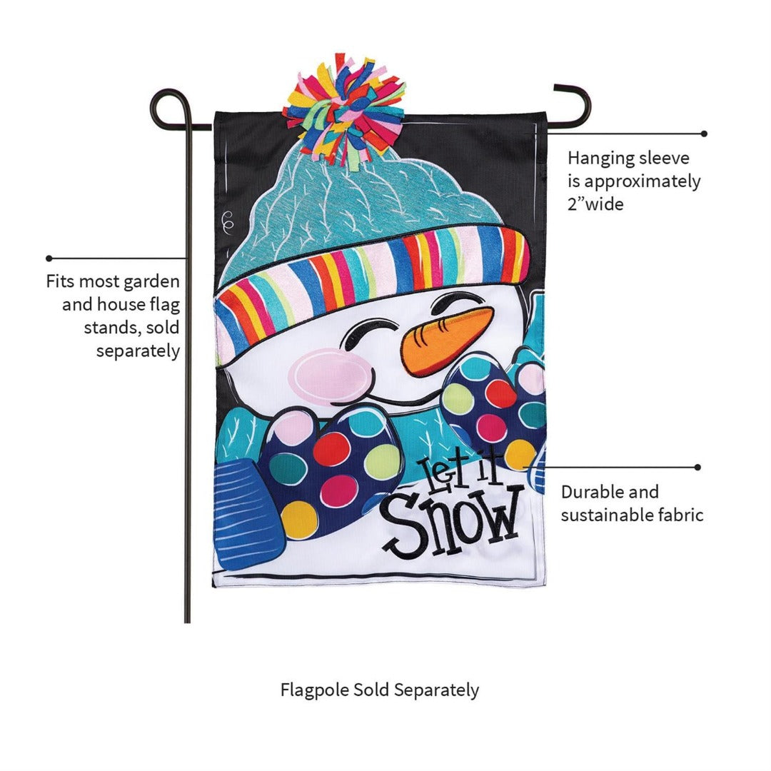 Let It Snow-Man 2 Sided Garden Flag