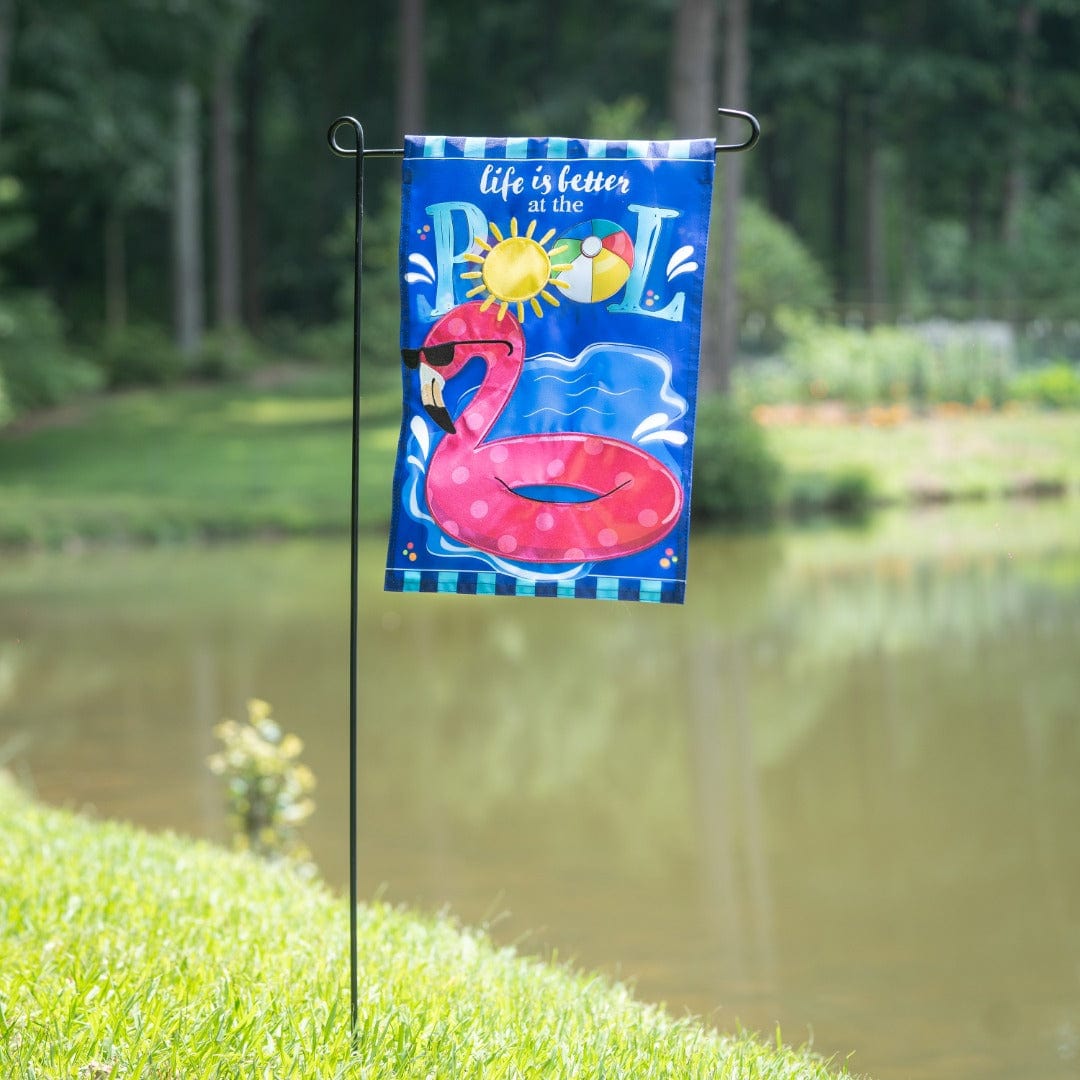 Life Is Better At The Pool Garden Flag 2 Sided