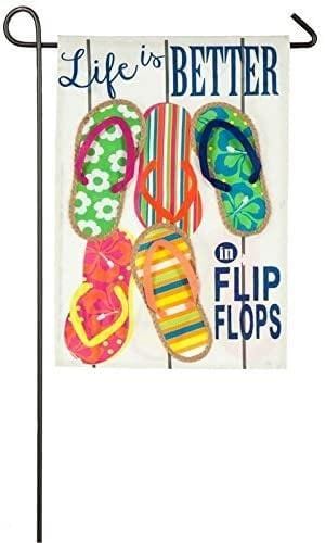 Life Is Better in Flip Flops Garden Flag 2 Sided