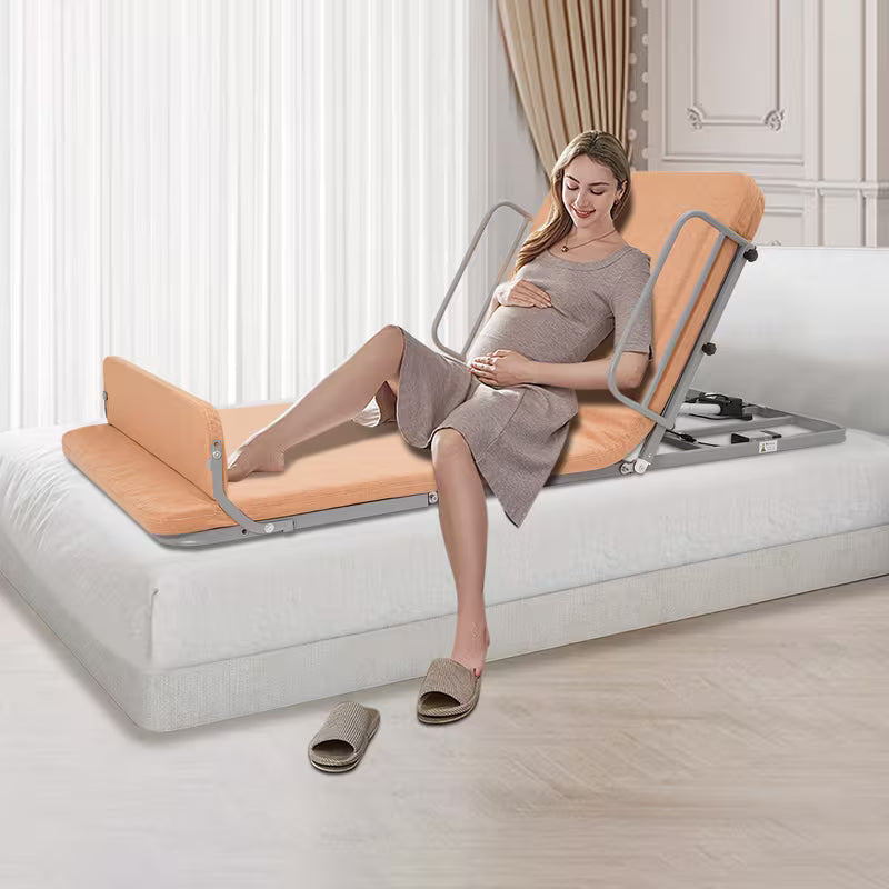 Lifting Backrest with Adjustable Rails&Footrest - No Installation, 2-70°Adjustable, 297 lbs Max Load, Ideal for Elderly & Limited Mobility Users, Adjustable Lifting Backrest, Bed Backrest