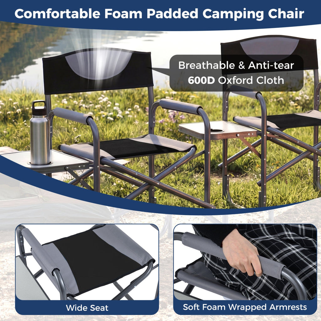 Lightweight Folding Camping Chair with Side Table
