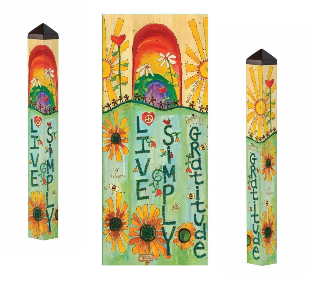 Live With Gratitude Art Pole 40 Inches Tall