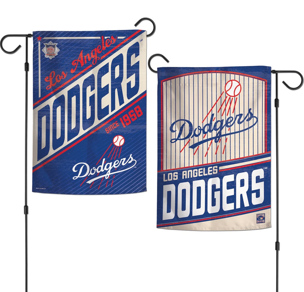 Los Angeles Dodgers Garden Flag 2 Sided Pinstripe Vintage Brooklyn