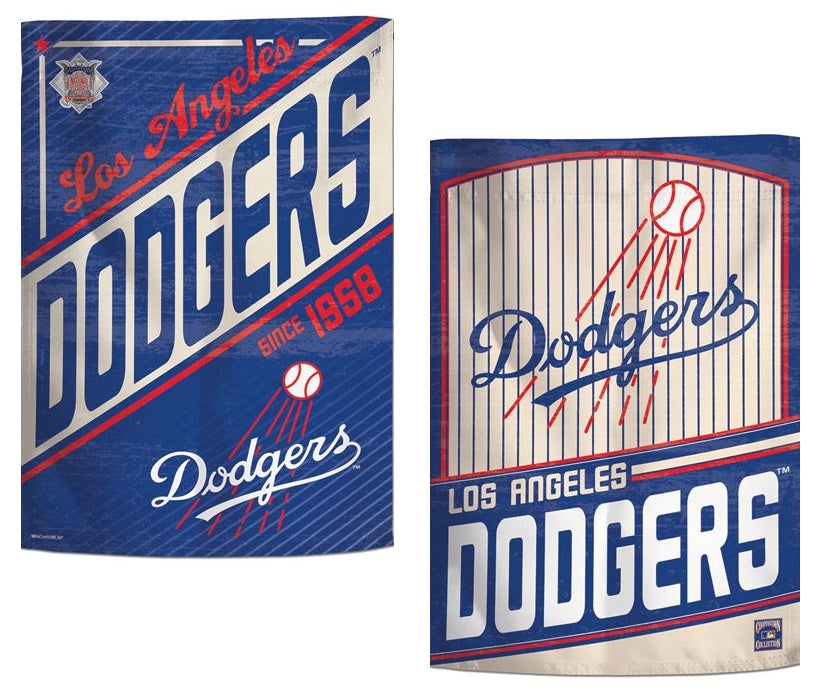 Los Angeles Dodgers Garden Flag 2 Sided Pinstripe Vintage Brooklyn