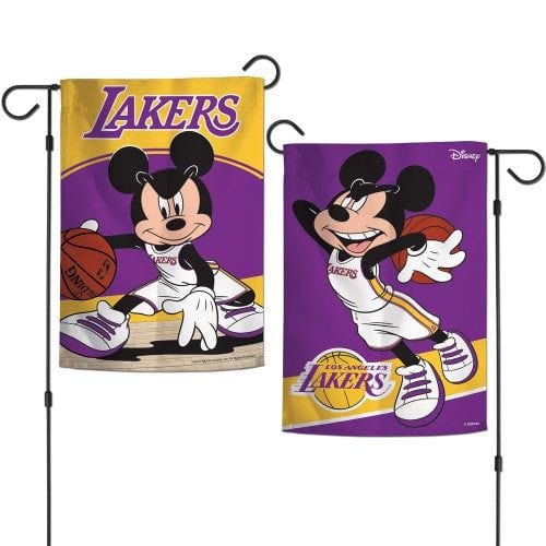 Los Angeles Lakers Garden Flag 2 Sided Mickey Mouse