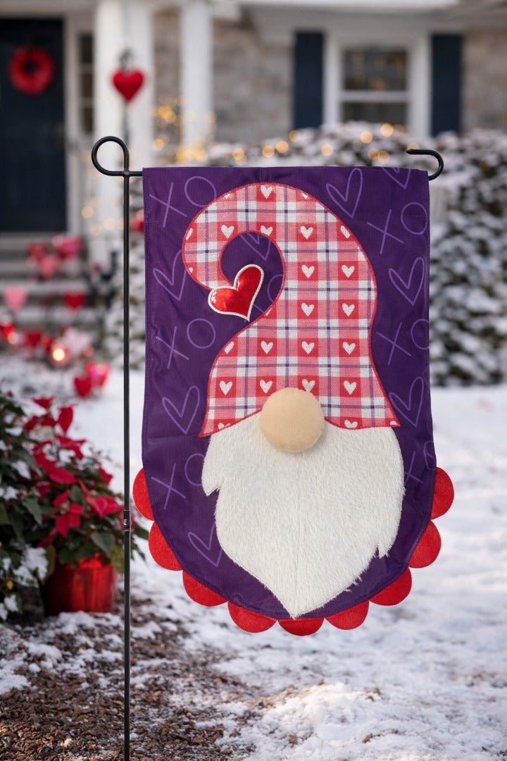 Love Gnome 2 Sided Garden Flag