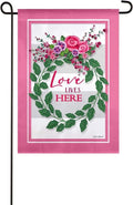 Love Lives Here Garden Flag 2 Sided Inspirational