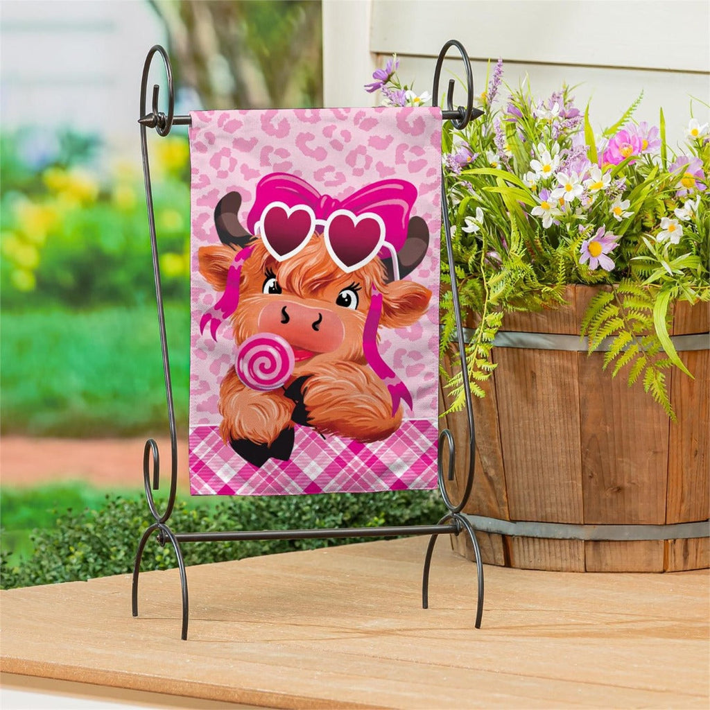 Lovely Laverne The Highland Cow 2 Sided Garden Flag
