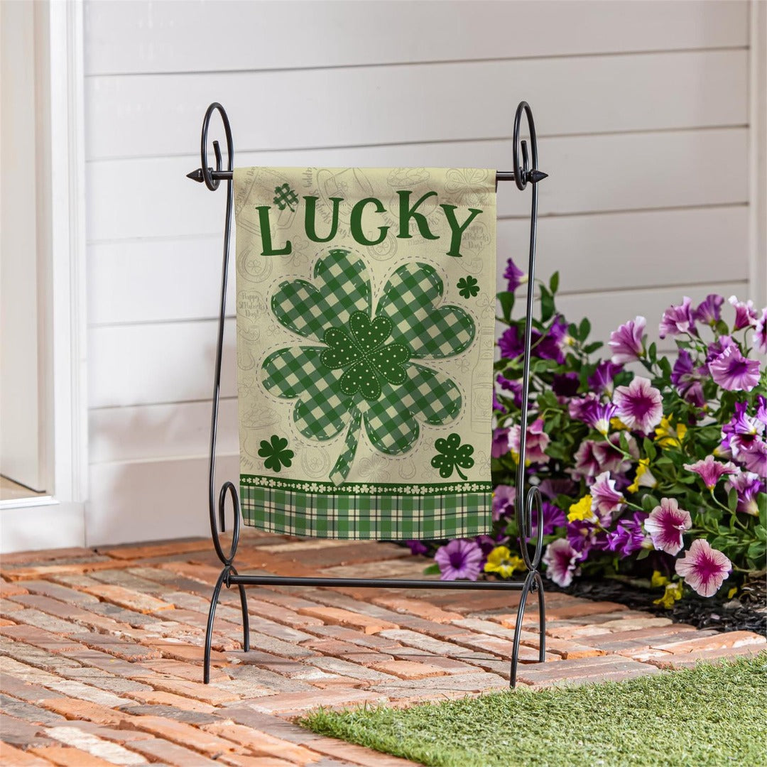 Lucky Clover 2 Sided Garden Flag