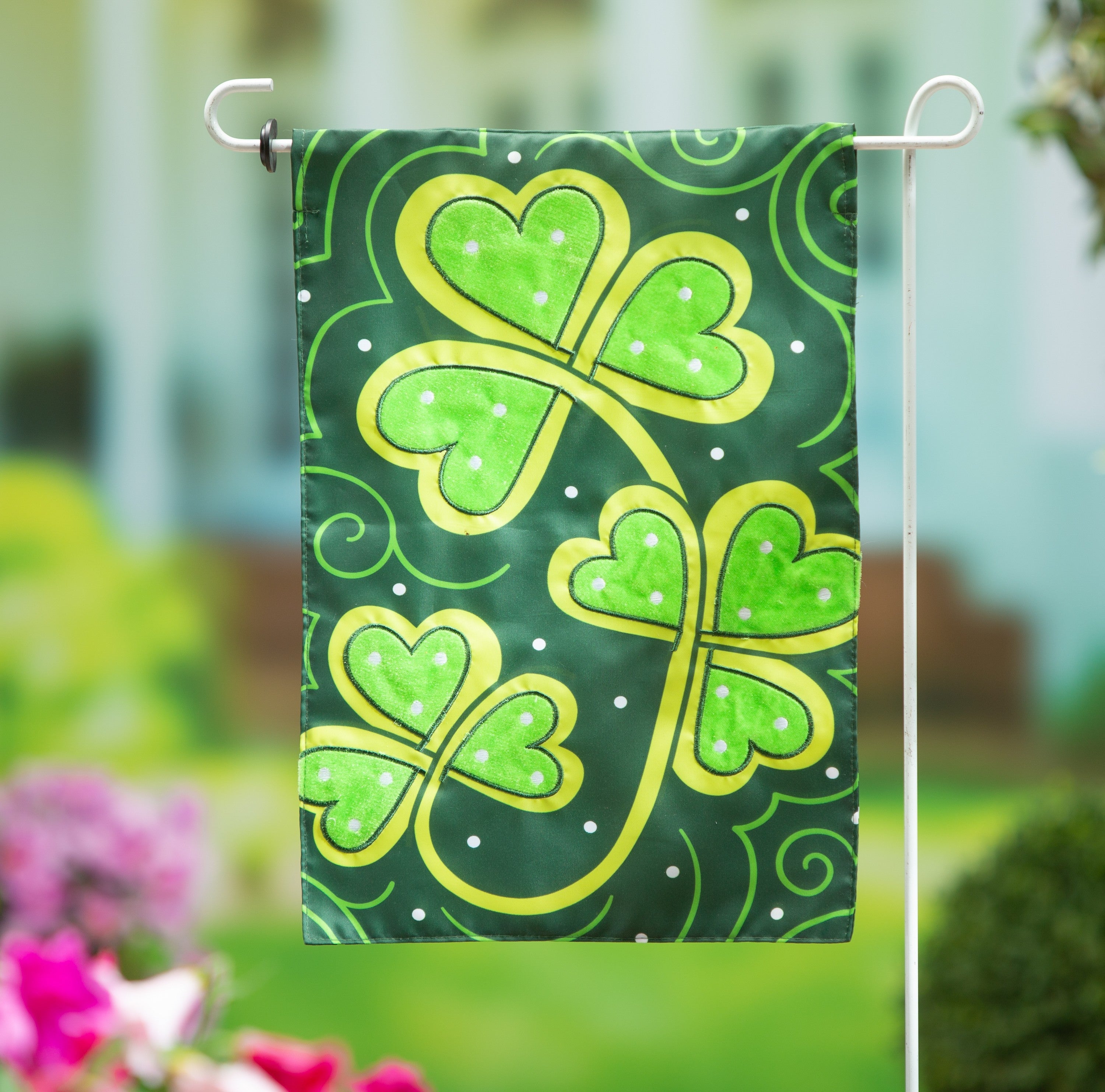 Lucky Clovers Garden Flag 2 Sided