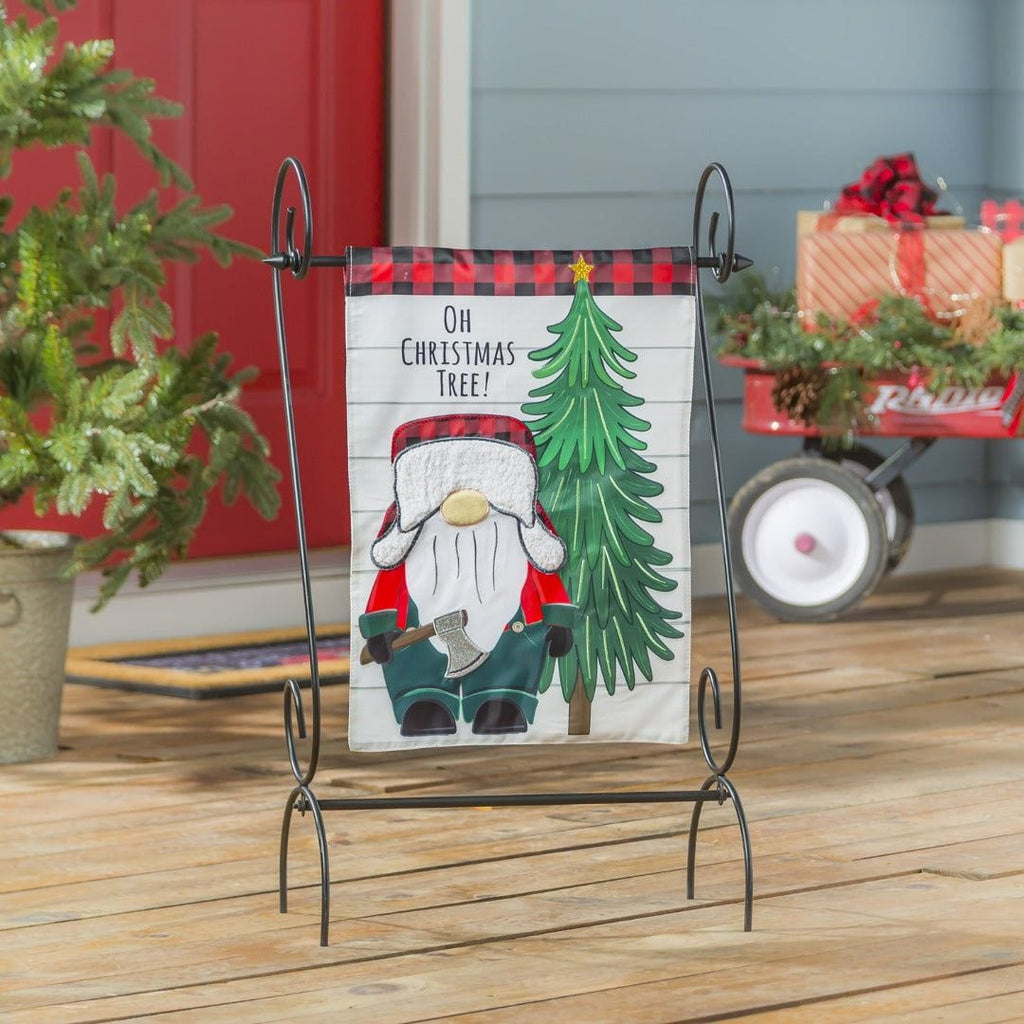 Lumberjack Gnome Christmas Garden Flag 2 Sided