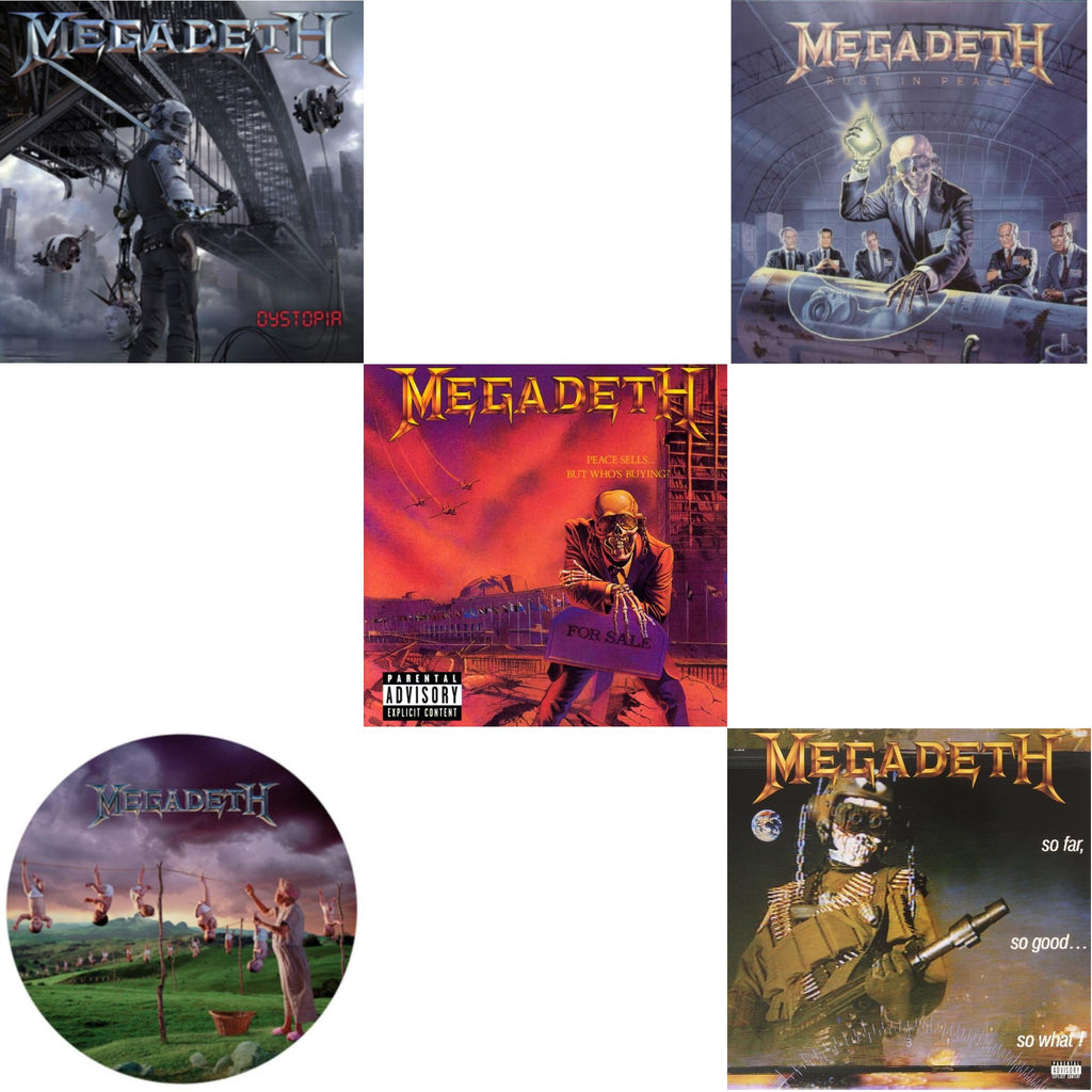 Megadeth - Peace Sells But Who's Buying & Rust In Peace & So Far So Good So What & Youthanasia (Picture Disc) & Dystopia - LP Vinyl Bundle