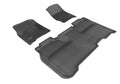 3D MAXpider 2014-2019 GMC Sierra Crew Cab Kagu 1st & 2nd Row Floormats - Black L1GM01001509