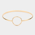 Open Metal Circle Accented Bangle Bracelet
